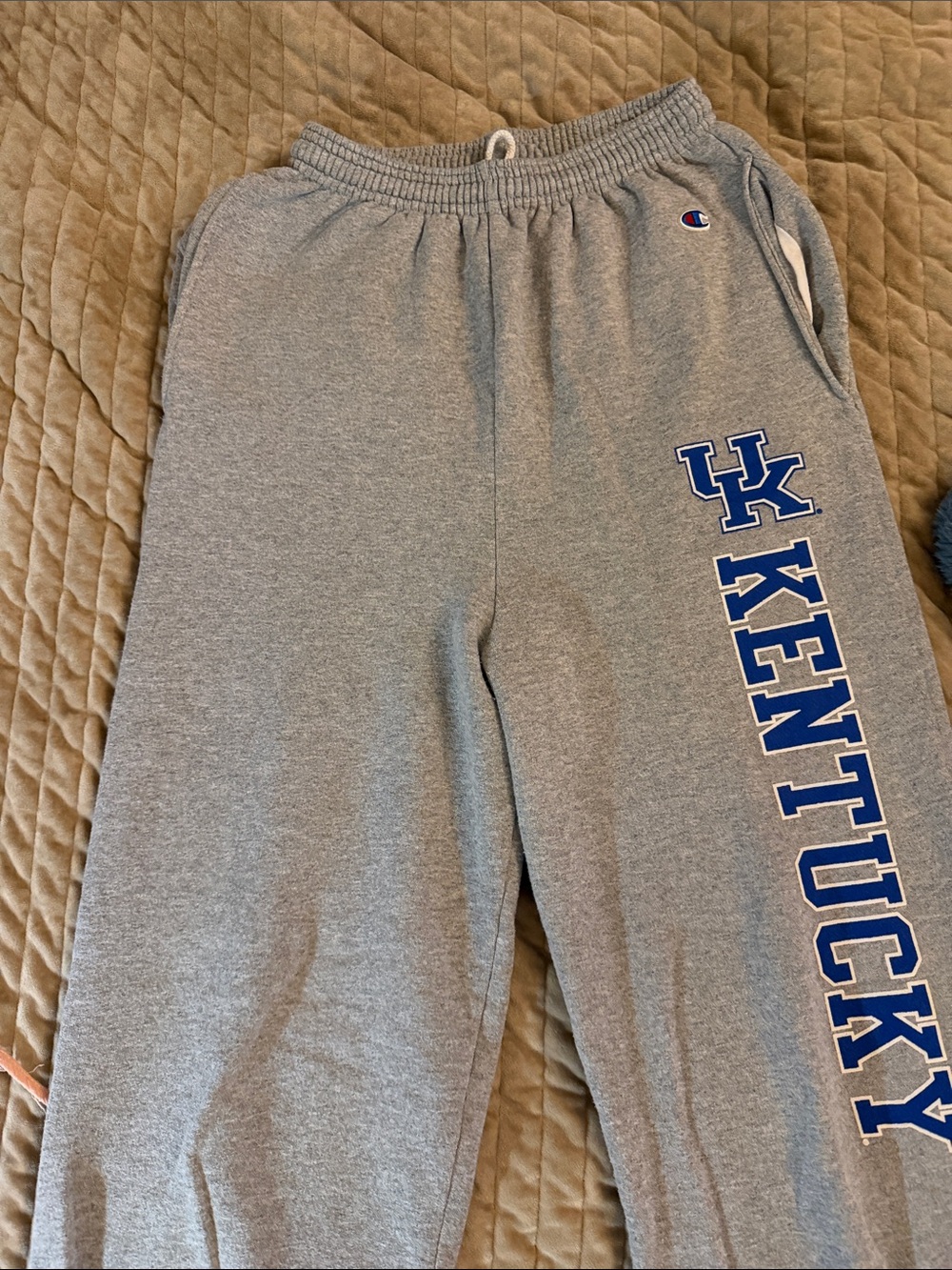 Champion Gray Sweatpants with Blue Kentucky Side Graphic